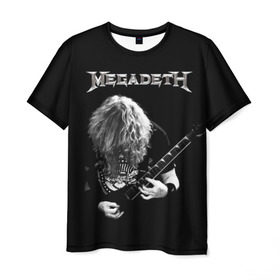Мужская футболка 3D с принтом Dave Mustaine , 100% полиэфир | прямой крой, круглый вырез горловины, длина до линии бедер | dave | megadeth | metal | mustaine | rattlehead | rock | thrash | vic | дейв | мастейн | мегадет | метал | рок | треш