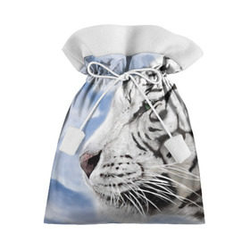 Подарочный 3D мешок с принтом Белый тигр , 100% полиэстер | Размер: 29*39 см | Тематика изображения на принте: 