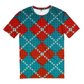 Мужская футболка 3D с принтом Knitting pattern , 100% полиэфир | прямой крой, круглый вырез горловины, длина до линии бедер | вязаный | рождество | свитер | текстура