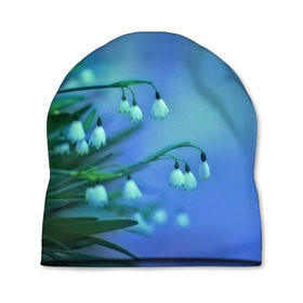 Шапка 3D с принтом Подснежники , 100% полиэстер | универсальный размер, печать по всей поверхности изделия | Тематика изображения на принте: flower | весна | поле | полевой цветок | цветочки | цветы