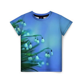Детская футболка 3D с принтом Подснежники , 100% гипоаллергенный полиэфир | прямой крой, круглый вырез горловины, длина до линии бедер, чуть спущенное плечо, ткань немного тянется | Тематика изображения на принте: flower | весна | поле | полевой цветок | цветочки | цветы