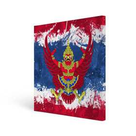 Холст квадратный с принтом Таиланд , 100% ПВХ |  | flag | garuda | thailand | гаруда | таиланд | флаг