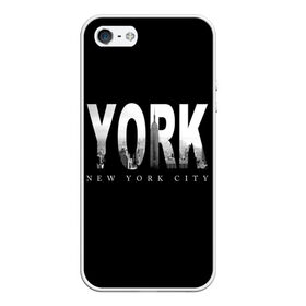 Чехол для iPhone 5/5S матовый с принтом Нью-Йорк , Силикон | Область печати: задняя сторона чехла, без боковых панелей | america | capital | city | lights | new york | night | skyscrapers | tourism | usa | америка | город | ночь | нью йорк | огни | столица | сша | туризм