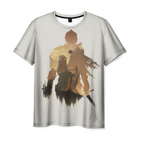 Мужская футболка 3D с принтом Dark Souls воспоминания , 100% полиэфир | прямой крой, круглый вырез горловины, длина до линии бедер | dark souls | воспоминания | двойная экспозиция | магия | меч | развалины | рыцарь
