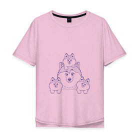 Мужская футболка хлопок Oversize с принтом Аляскинские маламуты , 100% хлопок | свободный крой, круглый ворот, “спинка” длиннее передней части | Тематика изображения на принте: husky | malamute | арт | маламут | собака | хаски