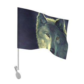 Флаг для автомобиля с принтом Серый волк , 100% полиэстер | Размер: 30*21 см | аука | бирюк | волк | волчара | волчица | волчок | глаза | животное | животные | зверь | зеленые | койот | млекопитающее | нос | санитар леса | серый | уши | фауна | фон | хищник | черный | шакал | шерсть