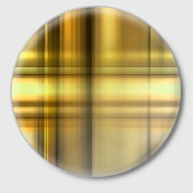 Значок с принтом Yellow Texture ,  металл | круглая форма, металлическая застежка в виде булавки | Тематика изображения на принте: бумага | геометрия | грани | желтый | изгиб | линии | полигоны | полосы | постель | сочетания | текстура | треугольники