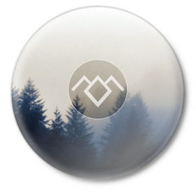 Значок с принтом Twin Peaks ,  металл | круглая форма, металлическая застежка в виде булавки | twin peaks | лес | лора палмер | ночь | огонь | сова | сосны | твин пикс