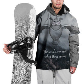Накидка на куртку 3D с принтом Twin Peaks , 100% полиэстер |  | twin peaks | дэвид линч | лес | лора палмер | сова | твин пикс | туман