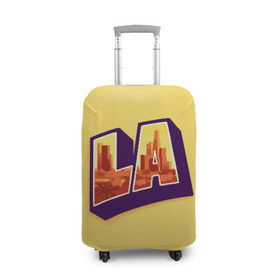 Чехол для чемодана 3D с принтом Лос-Анджелес , 86% полиэфир, 14% спандекс | двустороннее нанесение принта, прорези для ручек и колес | california | los angeles | usa | америка | калифорния | лос анджелес | сша