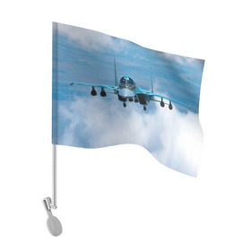 Флаг для автомобиля с принтом Су 34 , 100% полиэстер | Размер: 30*21 см | самолет