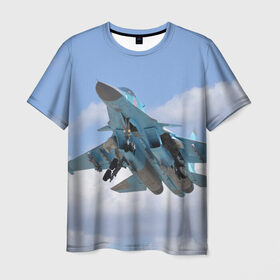 Мужская футболка 3D с принтом Сухой , 100% полиэфир | прямой крой, круглый вырез горловины, длина до линии бедер | самолет