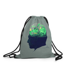 Рюкзак-мешок 3D с принтом Голова горшок , 100% полиэстер | плотность ткани — 200 г/м2, размер — 35 х 45 см; лямки — толстые шнурки, застежка на шнуровке, без карманов и подкладки | голова | горшок | колба | стекло | цветок | человек