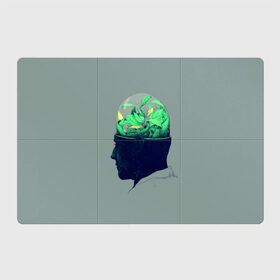 Магнитный плакат 3Х2 с принтом Голова горшок , Полимерный материал с магнитным слоем | 6 деталей размером 9*9 см | голова | горшок | колба | стекло | цветок | человек