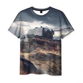 Мужская футболка 3D с принтом Танк , 100% полиэфир | прямой крой, круглый вырез горловины, длина до линии бедер | 9 мая | день победы | оружие | советский танк | танк | танковые войска