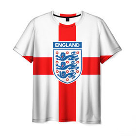 Мужская футболка 3D с принтом Сборная Англии , 100% полиэфир | прямой крой, круглый вырез горловины, длина до линии бедер | англия | игра | лондон | сборная | футбол