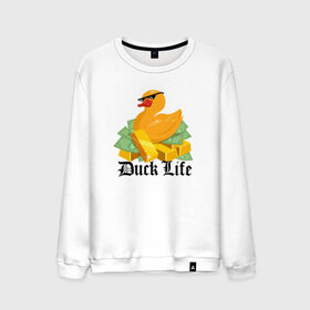 Мужской свитшот хлопок с принтом Duck Life , 100% хлопок |  | duck | ducklife | life | thuglife | утка | уточка
