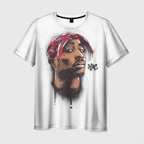 Мужская футболка 3D с принтом 2Pac , 100% полиэфир | прямой крой, круглый вырез горловины, длина до линии бедер | 2pac | rap | shakur | tupac | рэп | тупак | шакур