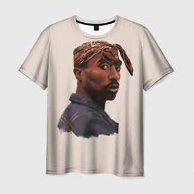 Мужская футболка 3D с принтом Tupac , 100% полиэфир | прямой крой, круглый вырез горловины, длина до линии бедер | 2pac | rap | shakur | tupac | рэп | тупак | шакур