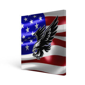 Холст квадратный с принтом Флаг США с орлом , 100% ПВХ |  | usa | америка | белоголовый | герб | государство | доллар | дядя сэм | звездно полосатый флаг | лысый | нато | оон | орел | птица | свобода | символ | соединённые штаты америки | страна | сша | штат