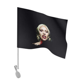 Флаг для автомобиля с принтом Леди Гага , 100% полиэстер | Размер: 30*21 см | lady gaga | леди гага