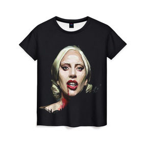 Женская футболка 3D с принтом Леди Гага , 100% полиэфир ( синтетическое хлопкоподобное полотно) | прямой крой, круглый вырез горловины, длина до линии бедер | lady gaga | леди гага