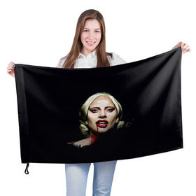 Флаг 3D с принтом Леди Гага , 100% полиэстер | плотность ткани — 95 г/м2, размер — 67 х 109 см. Принт наносится с одной стороны | lady gaga | леди гага