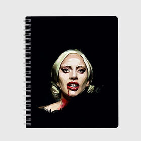 Тетрадь с принтом Леди Гага , 100% бумага | 48 листов, плотность листов — 60 г/м2, плотность картонной обложки — 250 г/м2. Листы скреплены сбоку удобной пружинной спиралью. Уголки страниц и обложки скругленные. Цвет линий — светло-серый
 | lady gaga | леди гага
