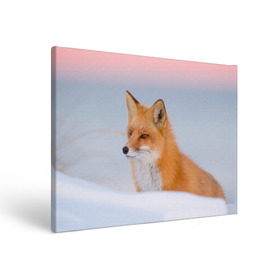 Холст прямоугольный с принтом Morning , 100% ПВХ |  | fox | red | лиса | лисенок | рыжая