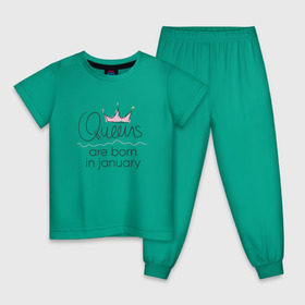 Детская пижама хлопок с принтом Королевы рождаются в январе , 100% хлопок |  брюки и футболка прямого кроя, без карманов, на брюках мягкая резинка на поясе и по низу штанин
 | Тематика изображения на принте: queen january