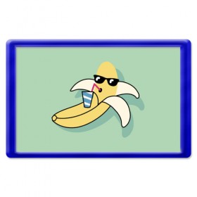 Магнит 45*70 с принтом Банан в отпуске , Пластик | Размер: 78*52 мм; Размер печати: 70*45 | 