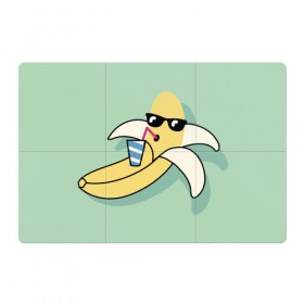 Магнитный плакат 3Х2 с принтом Банан в отпуске , Полимерный материал с магнитным слоем | 6 деталей размером 9*9 см | 