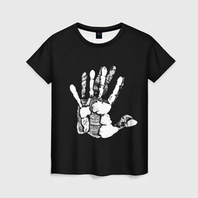 Женская футболка 3D с принтом Hand , 100% полиэфир ( синтетическое хлопкоподобное полотно) | прямой крой, круглый вырез горловины, длина до линии бедер | 3d | arm | bunch of fives | claw | fin | fist | flipper | hand | mitt | paw | власть | кисть руки | ладонь | партия | почерк | рука | сторона | стрелка