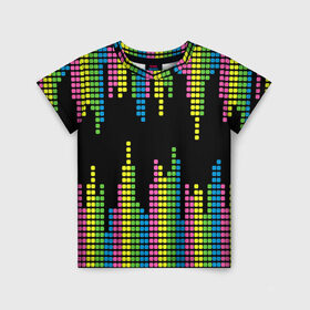 Детская футболка 3D с принтом Эквалайзер , 100% гипоаллергенный полиэфир | прямой крой, круглый вырез горловины, длина до линии бедер, чуть спущенное плечо, ткань немного тянется | equalizer | светящиеся | флуоресцентный | флюр | флюровый