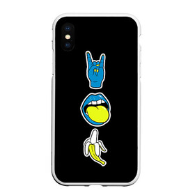 Чехол для iPhone XS Max матовый с принтом S D RnR , Силикон | Область печати: задняя сторона чехла, без боковых панелей | светящиеся | флуоресцентный | флюр | флюровый