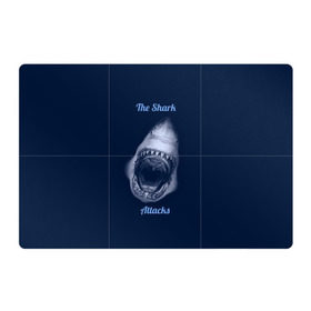 Магнитный плакат 3Х2 с принтом the shark attacks , Полимерный материал с магнитным слоем | 6 деталей размером 9*9 см | shark | акула | глубина | зубы | море | океан | пасть | укус | хищник