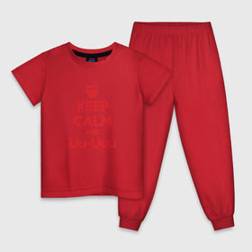 Детская пижама хлопок с принтом Keep Calm and Uu-Uuu , 100% хлопок |  брюки и футболка прямого кроя, без карманов, на брюках мягкая резинка на поясе и по низу штанин
 | keep calm | сова