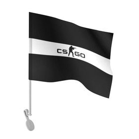 Флаг для автомобиля с принтом CS GO черно-белый , 100% полиэстер | Размер: 30*21 см | cs go | контер страйк | контра
