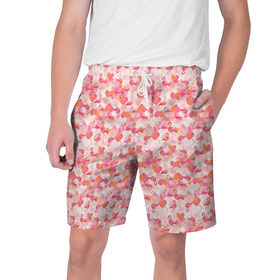 Мужские шорты 3D с принтом Розовый фламинго ,  полиэстер 100% | прямой крой, два кармана без застежек по бокам. Мягкая трикотажная резинка на поясе, внутри которой широкие завязки. Длина чуть выше колен | камуфляж | паттерн | птицы | розовый