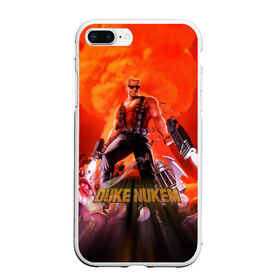 Чехол для iPhone 7Plus/8 Plus матовый с принтом Duke Nukem , Силикон | Область печати: задняя сторона чехла, без боковых панелей | Тематика изображения на принте: брутальный | взрыв | дюк нюмем | мужик | огонь | радиация | ядерный