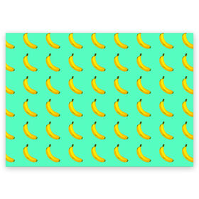 Поздравительная открытка с принтом Banana , 100% бумага | плотность бумаги 280 г/м2, матовая, на обратной стороне линовка и место для марки
 | banana | fruits | vegan | vegetables | vegetarian | банан | веган | вегетарианство | еда | овощи | фрукты