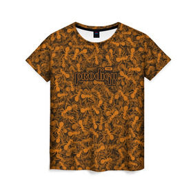 Женская футболка 3D с принтом The Prodigy , 100% полиэфир ( синтетическое хлопкоподобное полотно) | прямой крой, круглый вырез горловины, длина до линии бедер | муравей | оранжевый | панк | паттерн | продиджи | рейв | текстура | техно