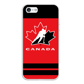 Чехол для iPhone 5/5S матовый с принтом TEAM CANADA , Силикон | Область печати: задняя сторона чехла, без боковых панелей | 2017 | canada | hochey | team | teamcanada | канада | мира | россия | хоккей | чемпионат | чм2017