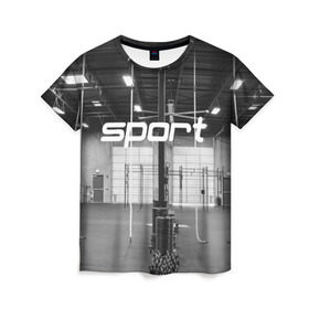 Женская футболка 3D с принтом Спортзал , 100% полиэфир ( синтетическое хлопкоподобное полотно) | прямой крой, круглый вырез горловины, длина до линии бедер | crossfit | атлетика | зал | качалка | кроссфит | тренажер | тяжелая | фитнес