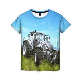 Женская футболка 3D с принтом Farming simulator 1 , 100% полиэфир ( синтетическое хлопкоподобное полотно) | прямой крой, круглый вырез горловины, длина до линии бедер | Тематика изображения на принте: farming | simulator | трактор | фермер
