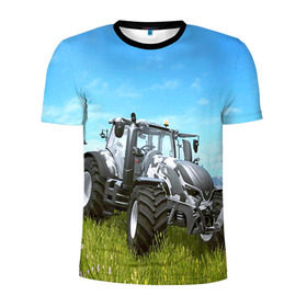 Мужская футболка 3D спортивная с принтом Farming simulator 1 , 100% полиэстер с улучшенными характеристиками | приталенный силуэт, круглая горловина, широкие плечи, сужается к линии бедра | Тематика изображения на принте: farming | simulator | трактор | фермер