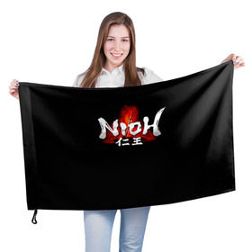 Флаг 3D с принтом Ni-Oh 1 , 100% полиэстер | плотность ткани — 95 г/м2, размер — 67 х 109 см. Принт наносится с одной стороны | 