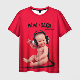 Мужская футболка 3D с принтом Paparoach 7 , 100% полиэфир | прямой крой, круглый вырез горловины, длина до линии бедер | papa roach | roach | папа роач | папароач | папароч | роач | роч