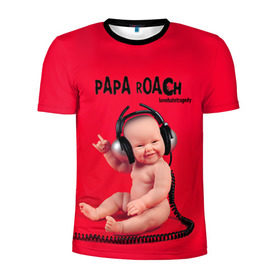 Мужская футболка 3D спортивная с принтом Paparoach 7 , 100% полиэстер с улучшенными характеристиками | приталенный силуэт, круглая горловина, широкие плечи, сужается к линии бедра | Тематика изображения на принте: papa roach | roach | папа роач | папароач | папароч | роач | роч