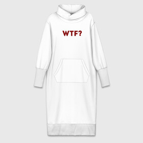 Платье удлиненное хлопок с принтом WTF (красный) ,  |  | Тематика изображения на принте: wtf